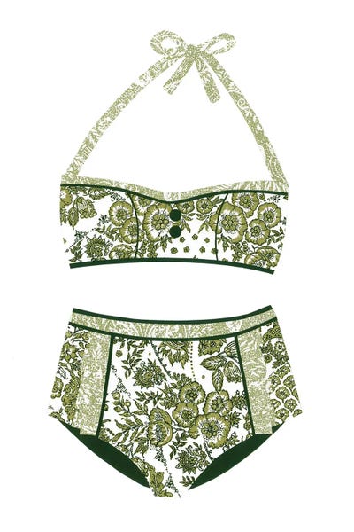 Vintage & Retro Bedroom: Bikini by Paper Cutz