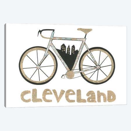 Bike Cleveland Canvas Print #CTZ9} by Paper Cutz Canvas Art