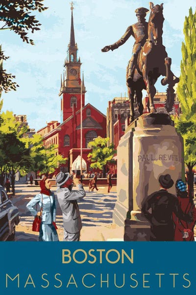 Vintage Travel Posters: Visit Boston by Saturday Evening Post