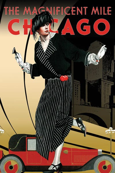 Chicago Posters: Visit Chicago by Saturday Evening Post
