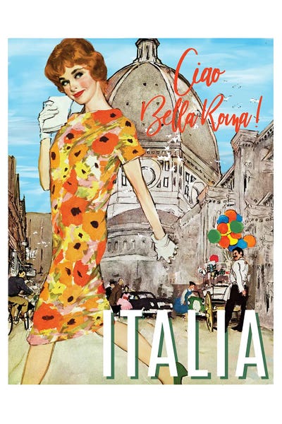 Vintage Travel Posters: Visit Italia Roma by Saturday Evening Post