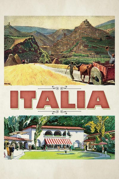 Visit Italia Countryside by Saturday Evening Post framed canvas print