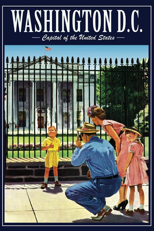 Washington DC Travel Poster by Saturday Evening Post wall art