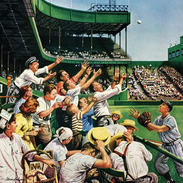 Classic Americana: Catching Home Run Ball by Stevan Dohanos