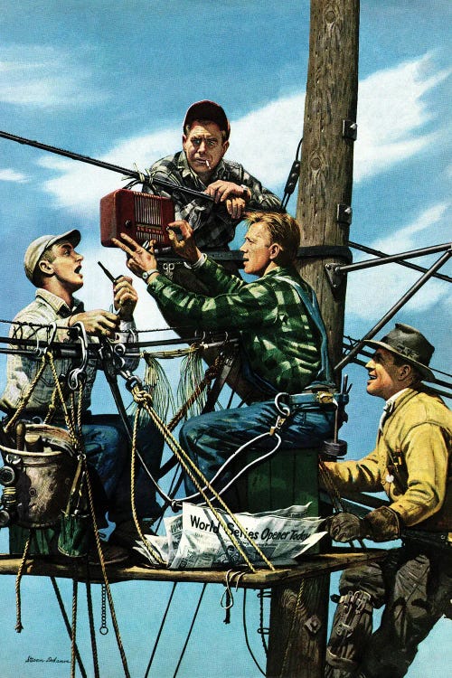Linemen Listen To World Series