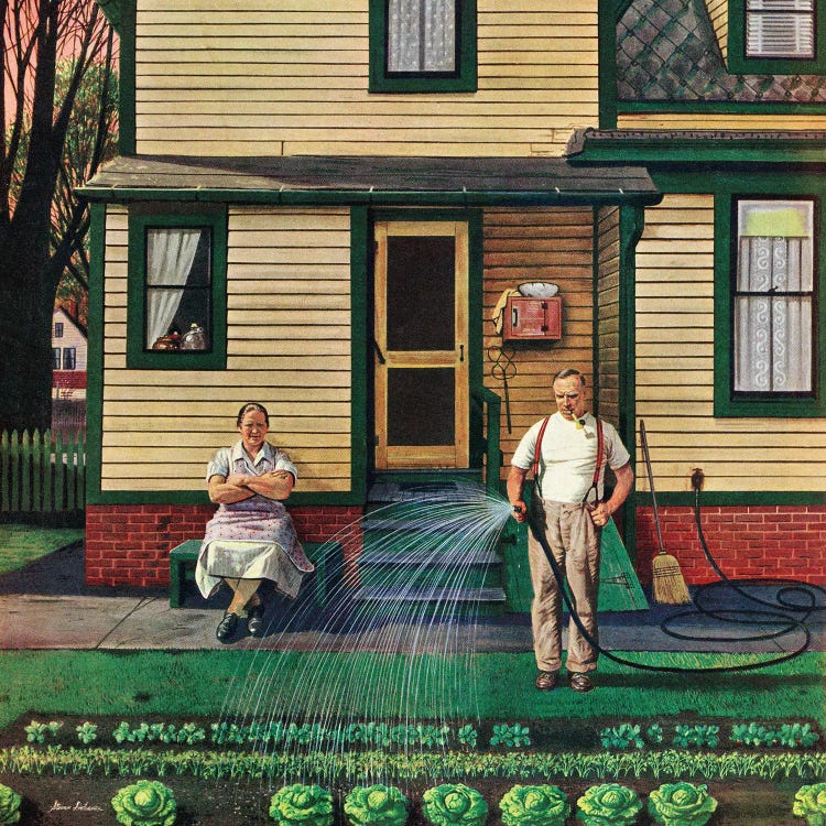 Tending The Garden by Stevan Dohanos wall art