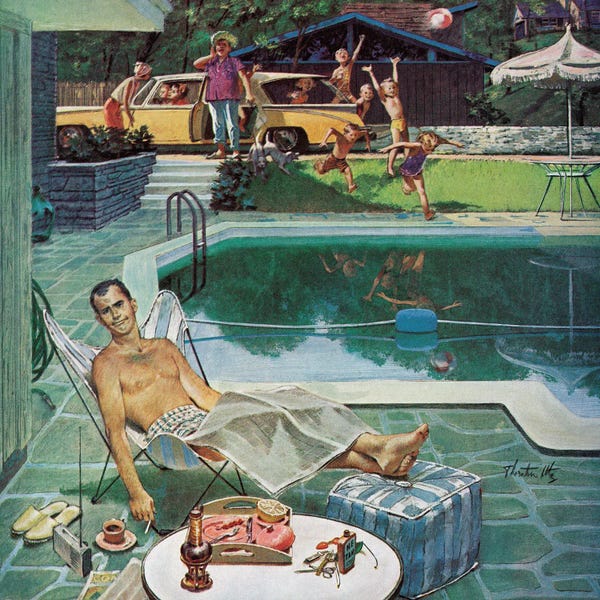 Classic Americana: Unwelcome Pool Guests by Thornton Utz