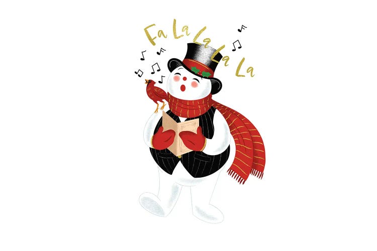 Caroling Snowman by Saturday Evening Post wall art