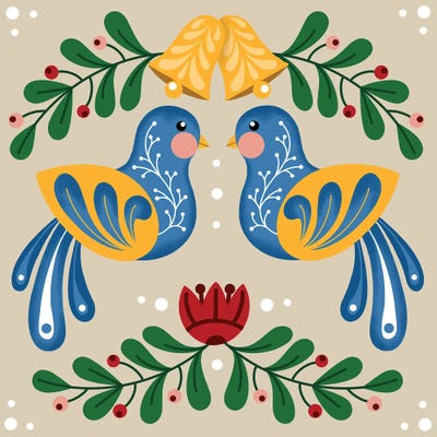 Christmas Birds by Saturday Evening Post canvas print