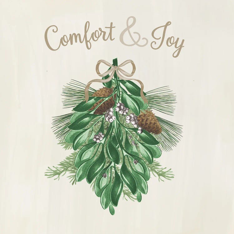 Comfort & Joy Mistletoe by Saturday Evening Post wall art