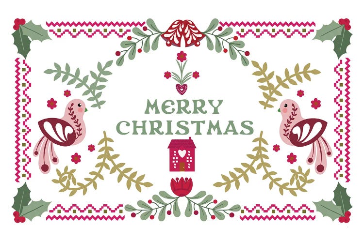 Folksy Christmas Cottage by Saturday Evening Post wall art