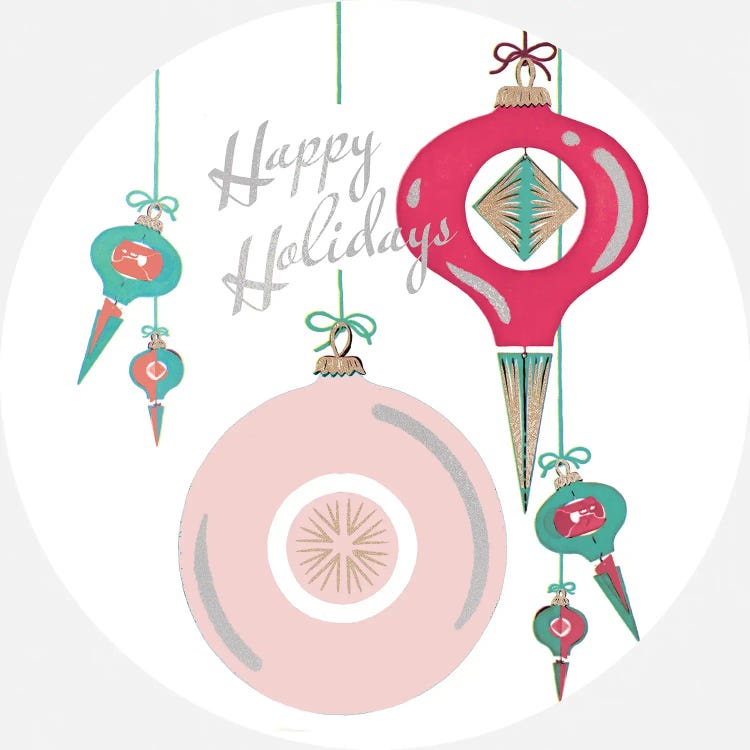 Happy Holidays Ornaments by Saturday Evening Post wall art