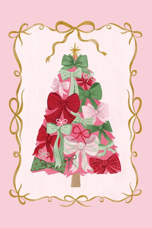 Holiday Bow Christmas Tree by Saturday Evening Post wall art