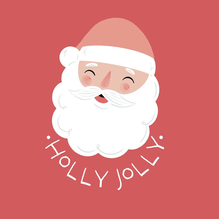Holly Jolly Retro Santa by Saturday Evening Post wall art