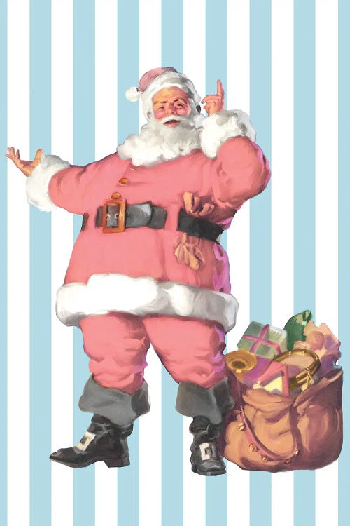 Holly Jolly Santa by Saturday Evening Post wall art