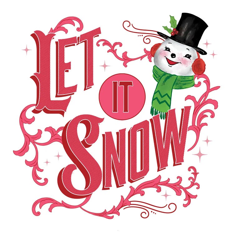 Let It Snow Snowman by Saturday Evening Post wall art
