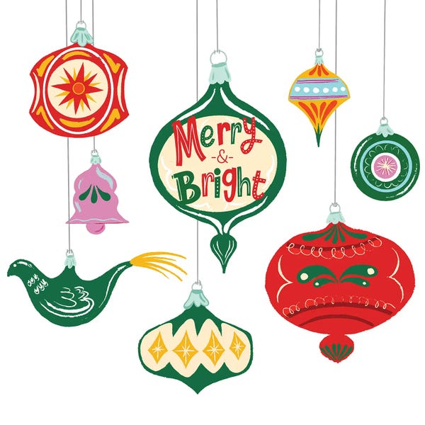 Vintage Christmas: Merry & Bright Ornaments by Saturday Evening Post
