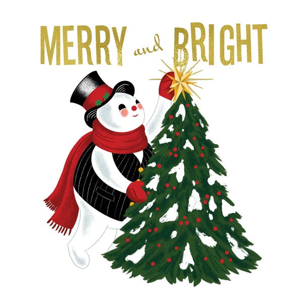 Naughty Or Nice: Merry And Bright Snowman by Saturday Evening Post