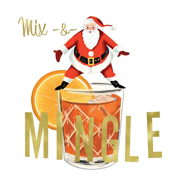 Mix & Mingle Santa by Saturday Evening Post canvas print