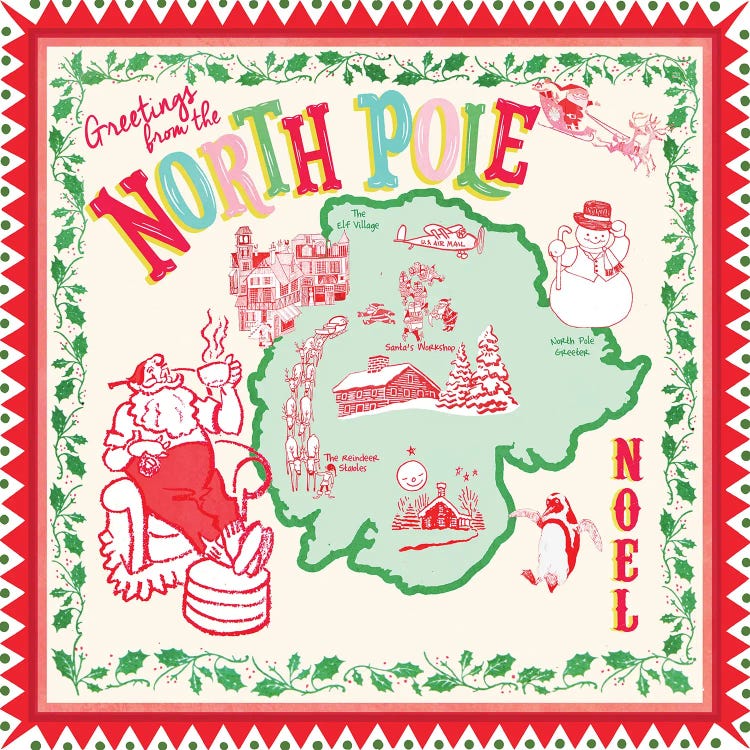 North Pole Travel Poster by Saturday Evening Post canvas print
