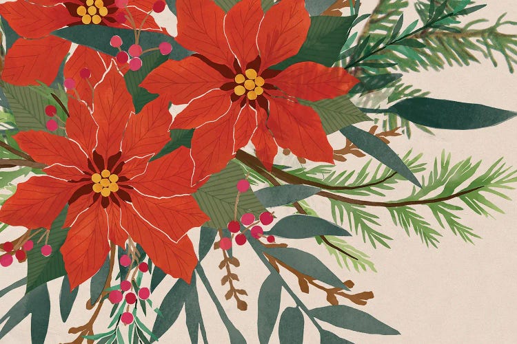 Poinsettia Botanical by Saturday Evening Post canvas print