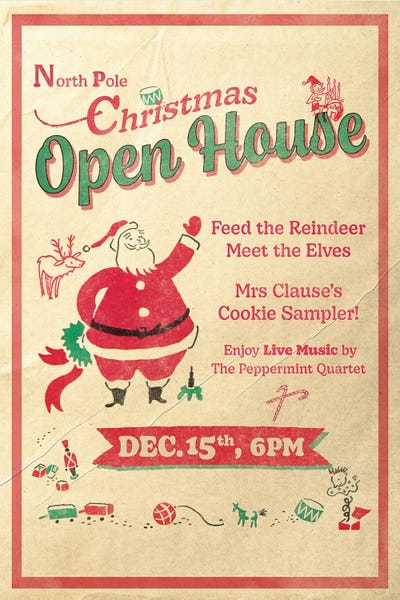 Vintage Christmas: Santa's Christmas Open House by Saturday Evening Post