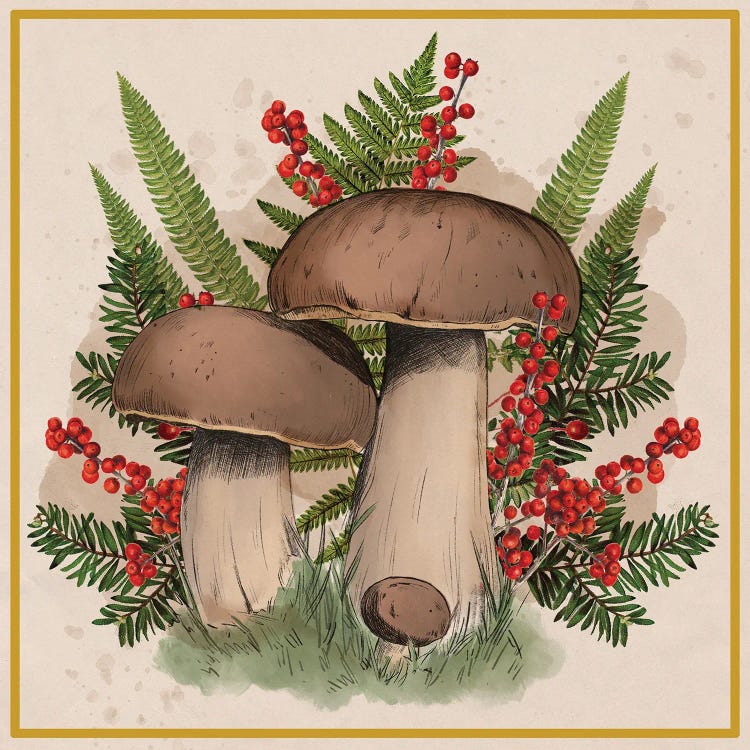 Woodland Floor Christmas Botanical by Saturday Evening Post wall art