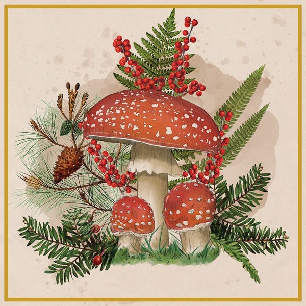 Cozy Cottage: Woodland Floor Christmas Botanical II by Saturday Evening Post