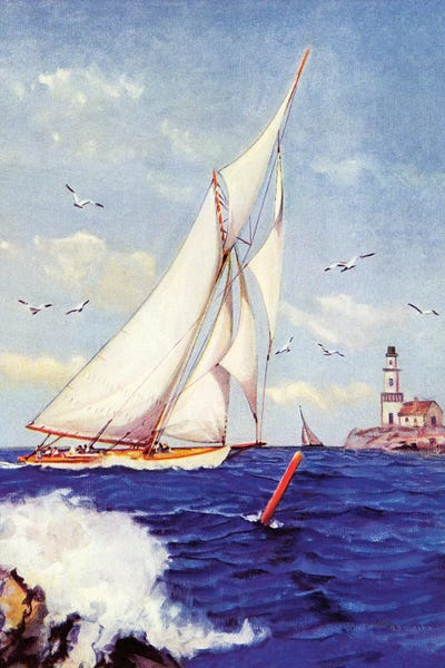 American Décor: Sailing By The Lighthouse by Albert B. Marks