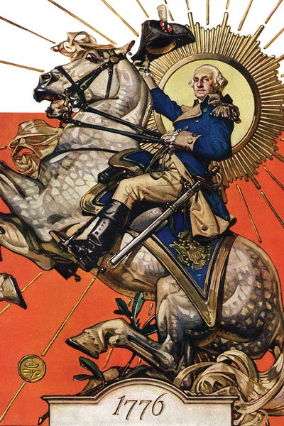 American Décor: George Washington On Horseback by J.C. Leyendecker