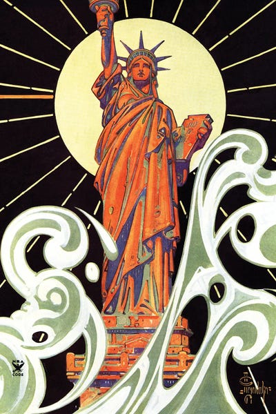 Statue Of Liberty: Statue Of Liberty by J.C. Leyendecker