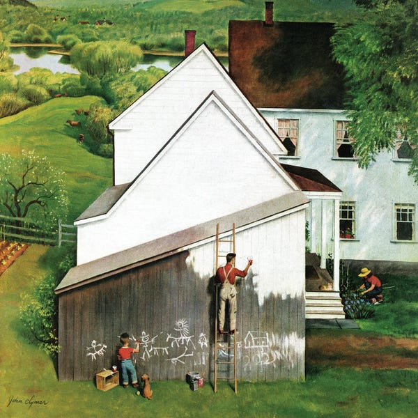 American Décor: Helping Dad Paint by John Clymer