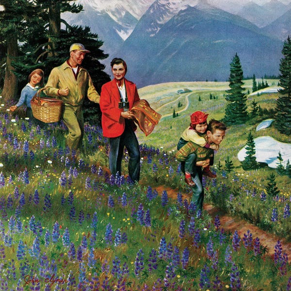 American Décor: Hiking In Mountains by John Clymer