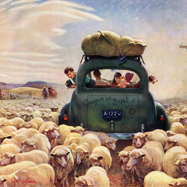 American Décor: Oregon Or Bust by John Clymer