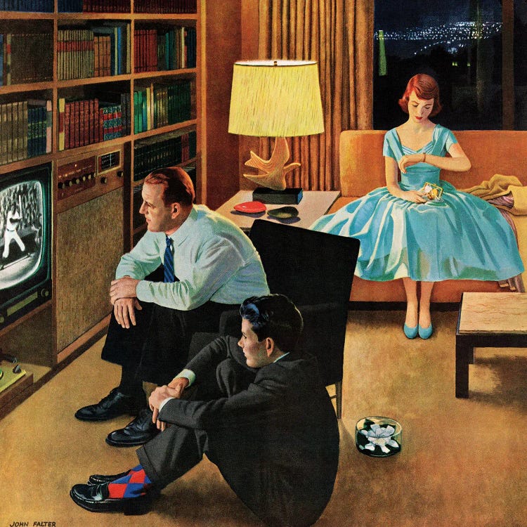 Date With The Television by John Falter wall art