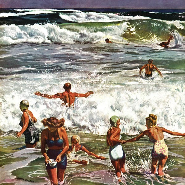 American Décor: Surf Swimming by John Falter