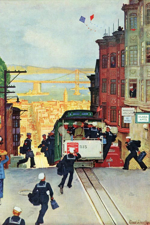 San Francisco Cable Car by Mead Schaeffer wall art