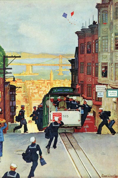San Francisco: San Francisco Cable Car by Mead Schaeffer