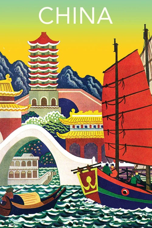 China Travel Poster by Saturday Evening Post wall art