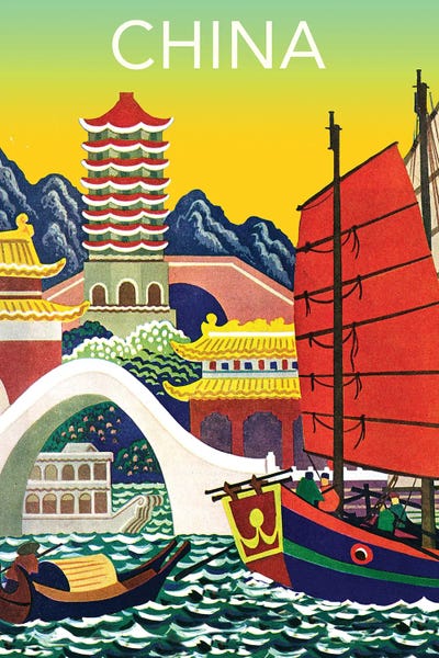 Vintage Travel Posters: China Travel Poster by Saturday Evening Post