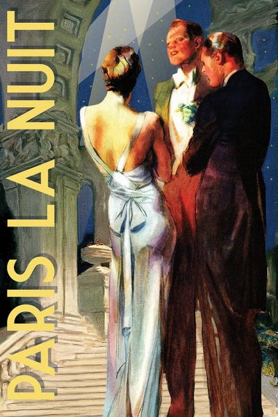 Vintage Travel Posters: Paris La Nuit by Saturday Evening Post