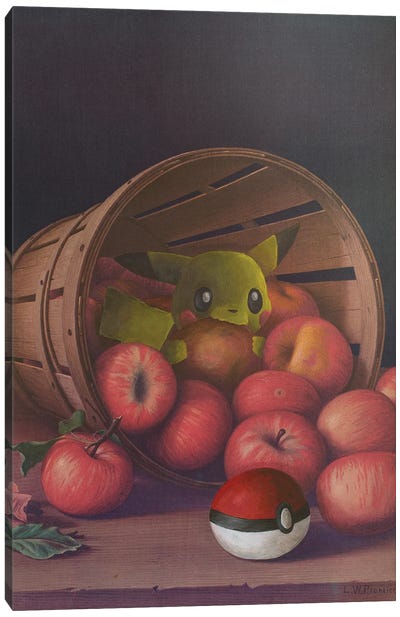 Pika-Chew Canvas Art Print - Pikachu