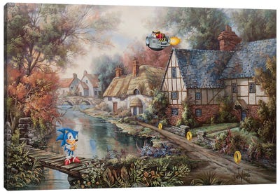 Sonic Speed Canvas Art Print - Village & Town Art