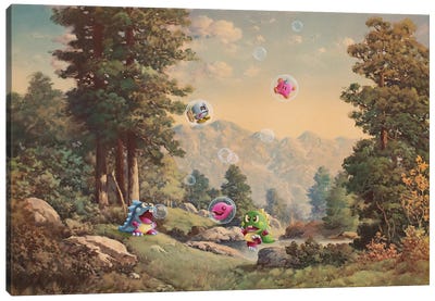 Bubble Dragons Canvas Art Print - Courtney Hiersche
