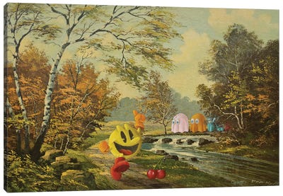 100 Points Canvas Art Print - Pac-Man