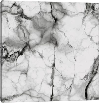 White Marble Canvas Art Print - Agate, Geode & Mineral Art