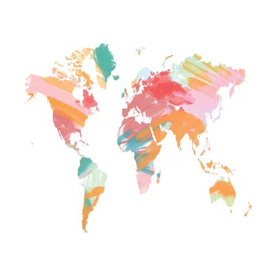 The Artist's World Map by Chelsea Victoria acrylic art print