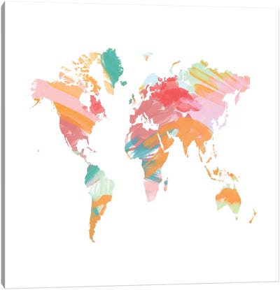 The Artist's World Map Canvas Art Print - World Map Art
