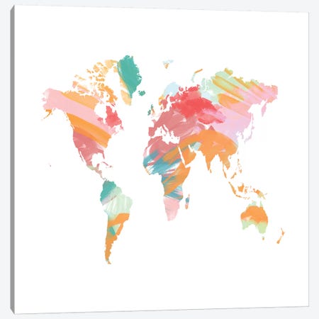 The Artist's World Map Canvas Print #CVA134} by Chelsea Victoria Art Print