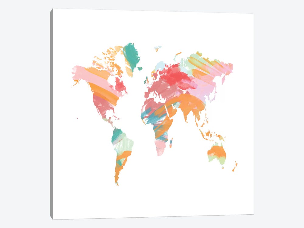 The Artist's World Map by Chelsea Victoria 1-piece Canvas Art